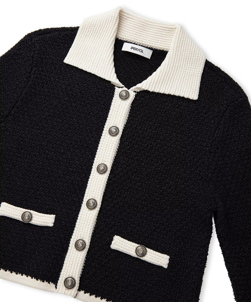 Ipekyol Color-Block Knit Cardigan Black