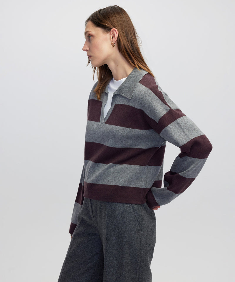 Ipekyol Color-Block Knit Sweater Grey