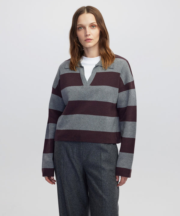 Ipekyol Color-Block Knit Sweater Grey