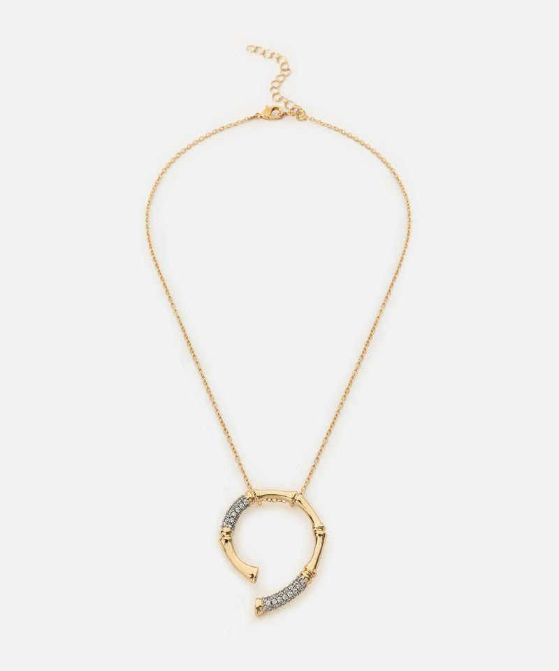 Ipekyol Combined Rhinestone Chain Necklace Gold