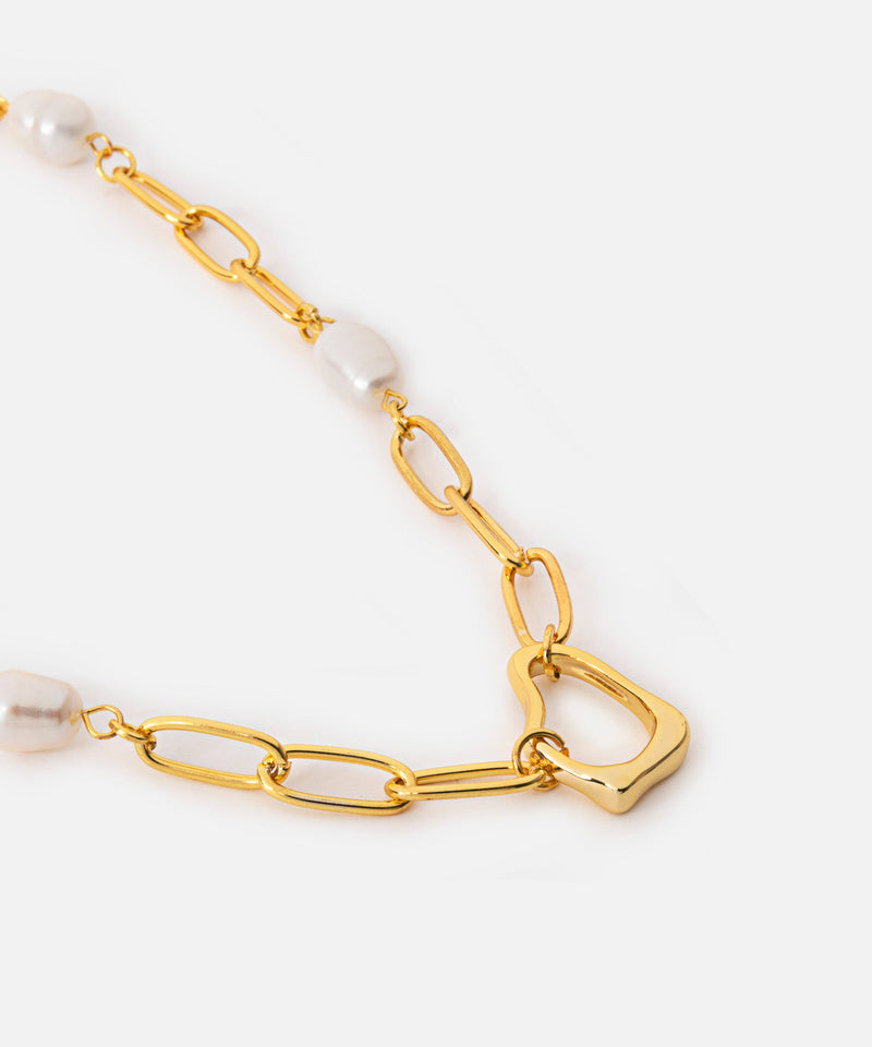 Ipekyol Chain Necklace With Faux Pearl Gold
