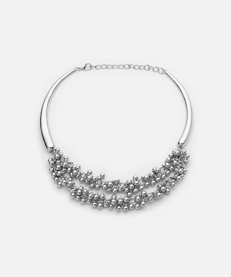 Ipekyol Metal Ball Plate Necklace Silver