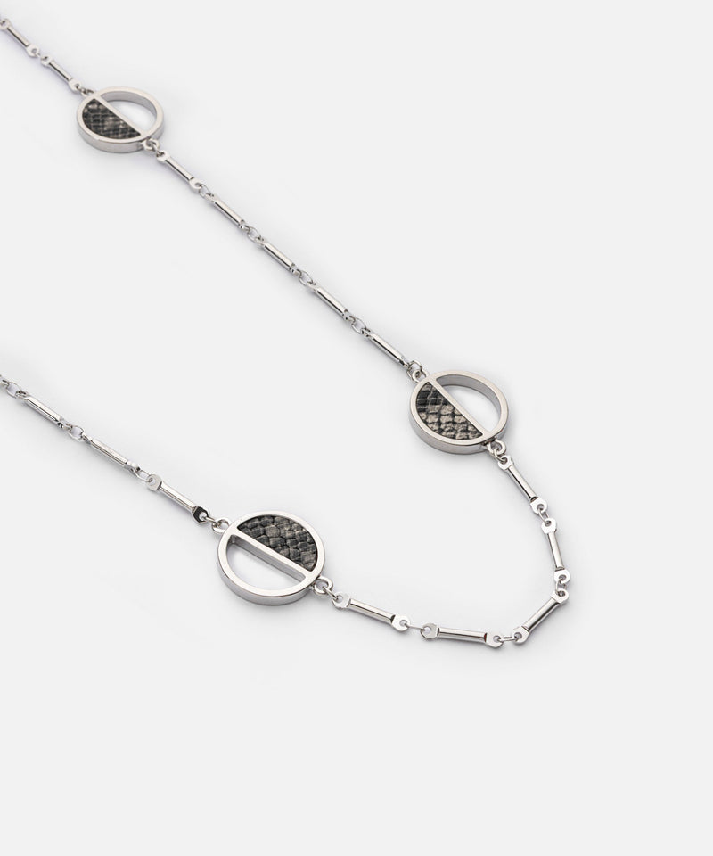 Ipekyol Multi-Piece Necklace With Faux Leather Detailing Silver