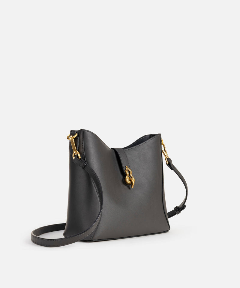 Ipekyol Leather-Effect Bag With Buckle Anthracite