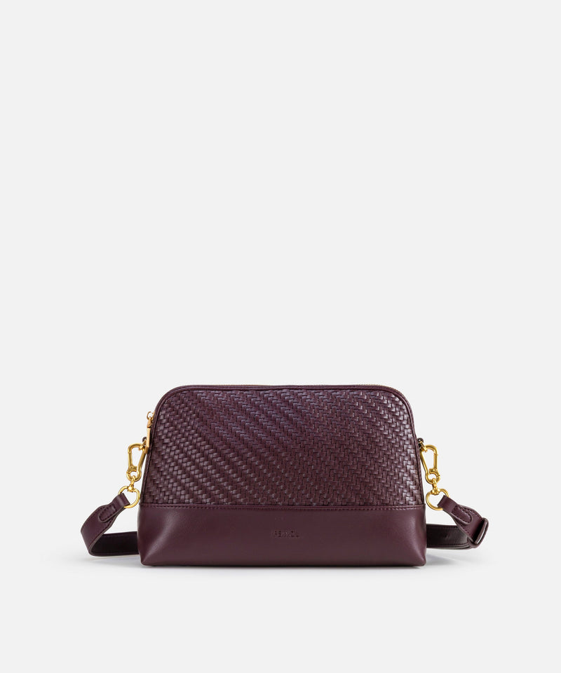 Ipekyol Intrecciato Versatile Clutch Dark Purple