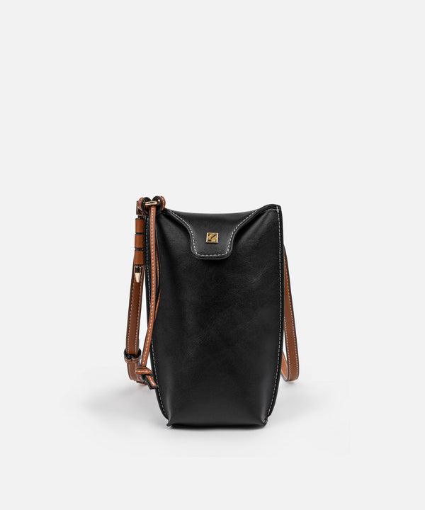 Ipekyol Monogram Buckle Color-Block Bag Black