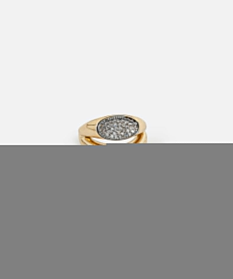 Ipekyol Two-Piece Ring With Rhinestones Gold