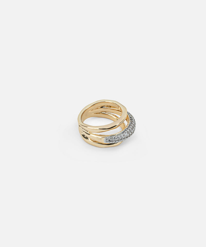 Ipekyol Ring With Rhinestones Gold