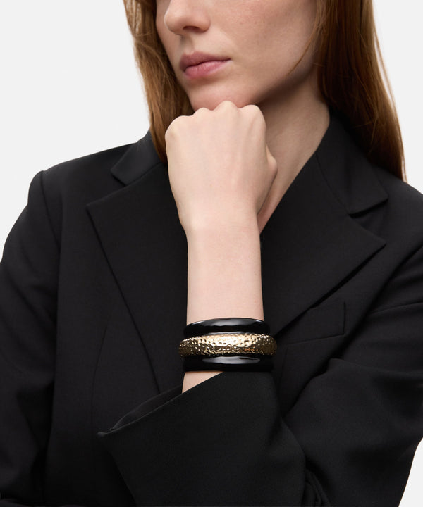 Ipekyol Contrast Textured Bracelet Gold