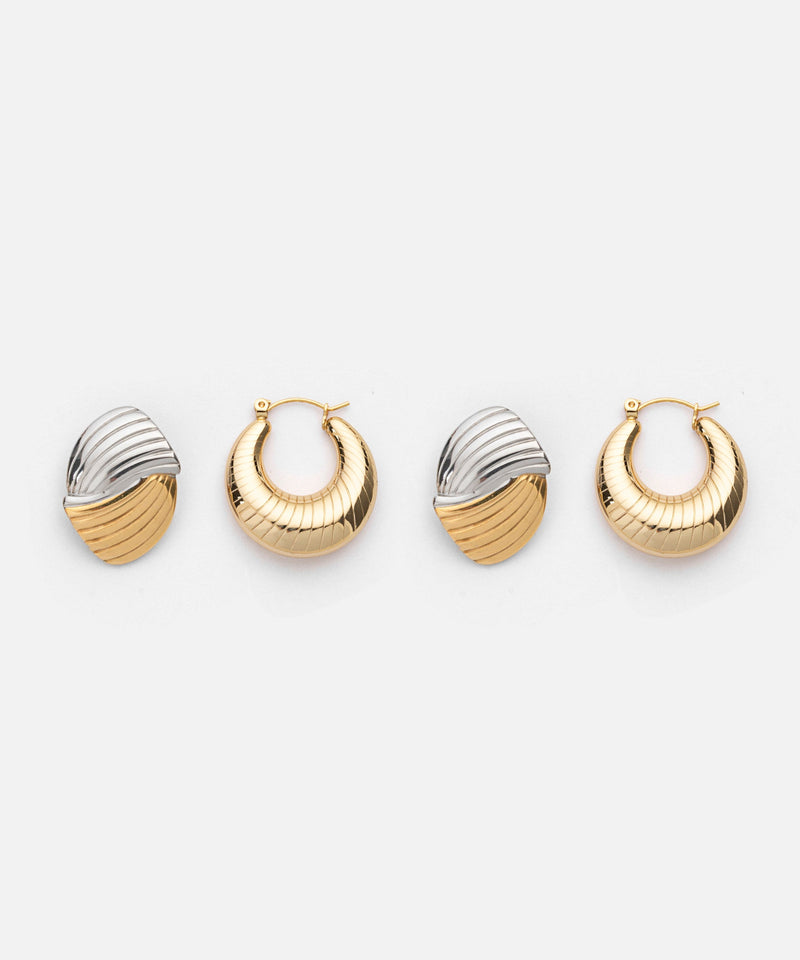 Ipekyol Two Pairs Of Stainless Steel Earrings Gold