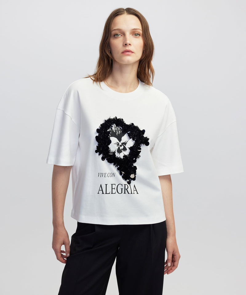 Ipekyol Printed T-Shirt With Sequins White