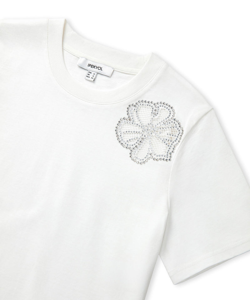 Ipekyol Rhinestone Cutout T-Shirt White