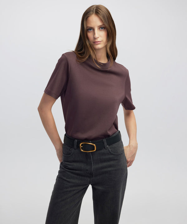 Ipekyol Relaxed Fit Basic T-Shirt Bordoux