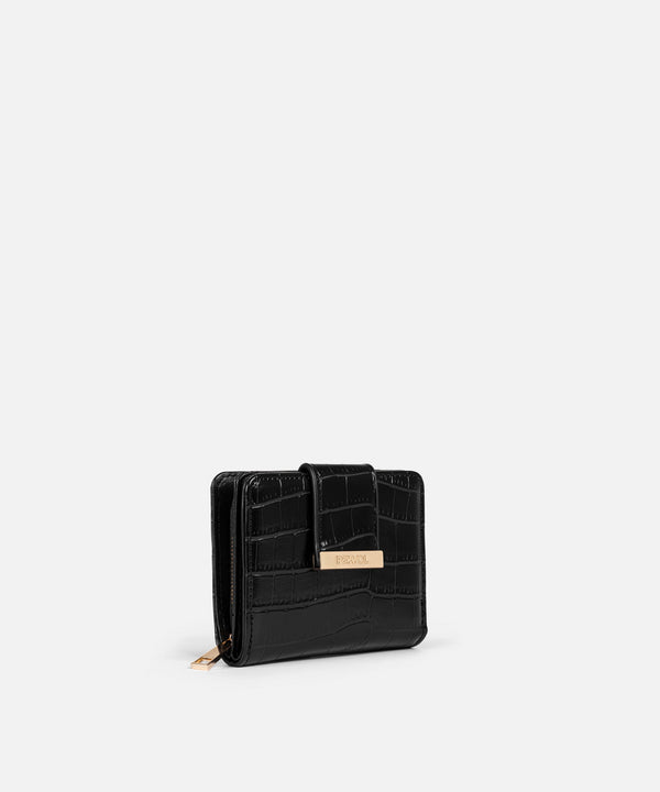 Ipekyol Croc-Effect Wallet Black
