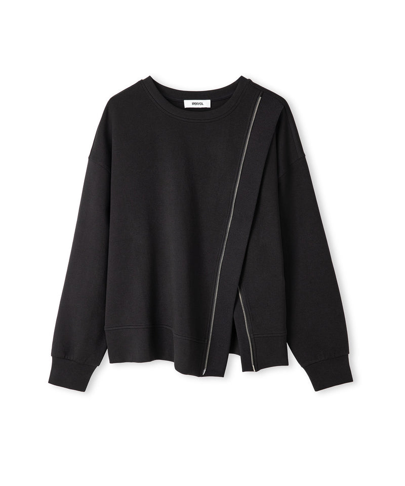Ipekyol Sweatshirt With Asymmetric Zipper Black