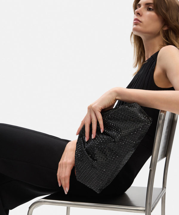 Ipekyol Rhinestone Embellished Clutch Black