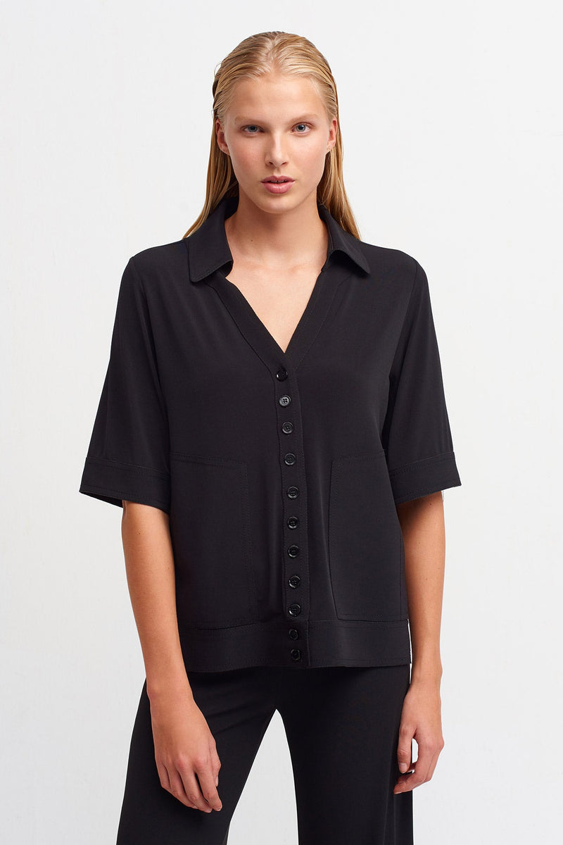 Nu Short Sleeve Comfortable Fit Shirt Black