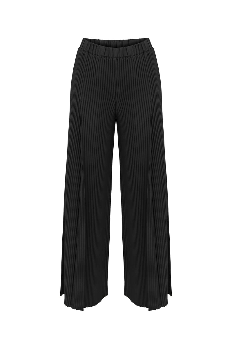 Nu Normal Waist Pleated Trouser Black