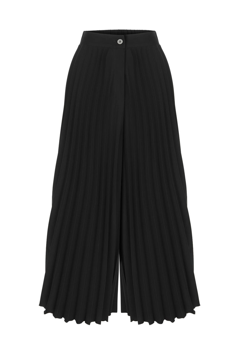 Nu High Waist Pleated Palazzo Trouser Black