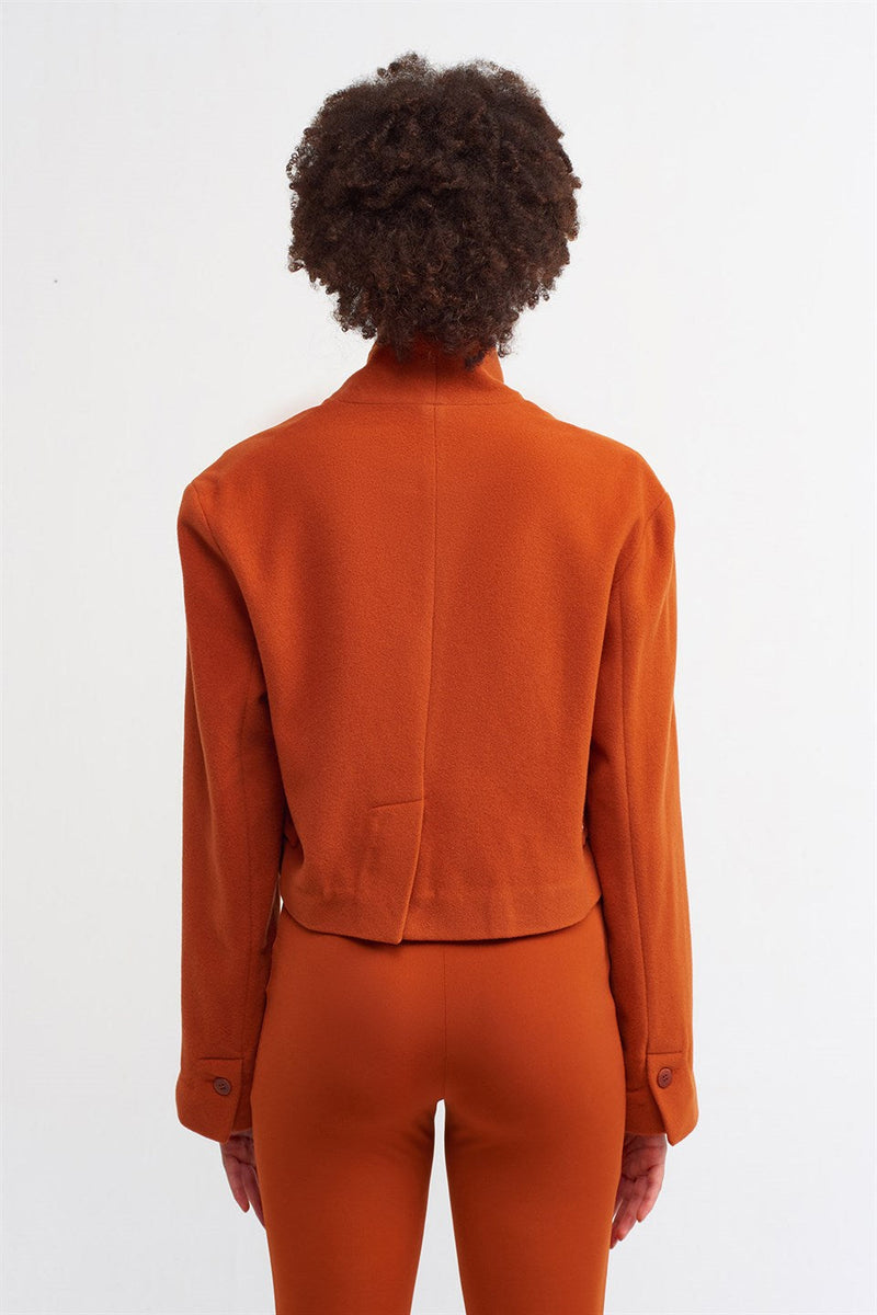 Nu Wool Crop Jacket Terra Cotta