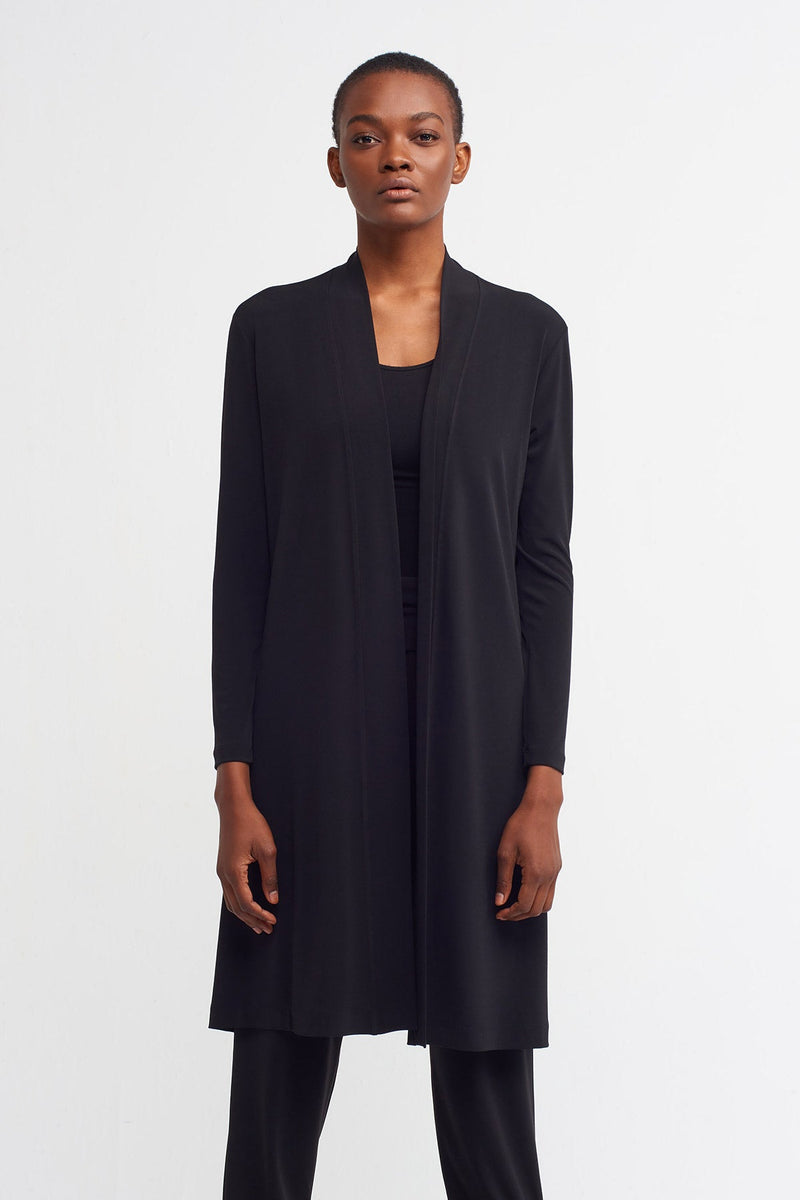 Nu  Basic Slit Detail Outerwear Black