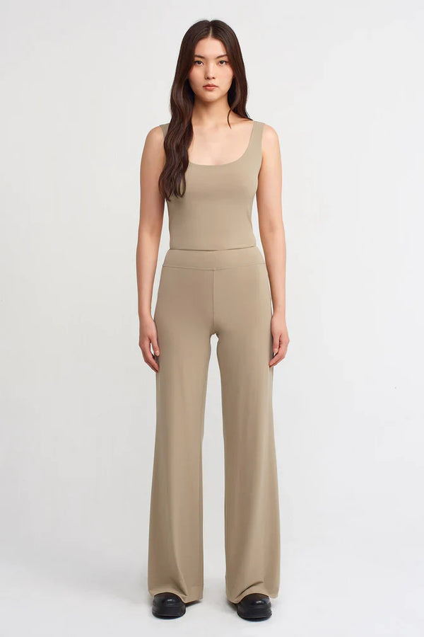 Nu Elasticated Waist Trousers Bronze