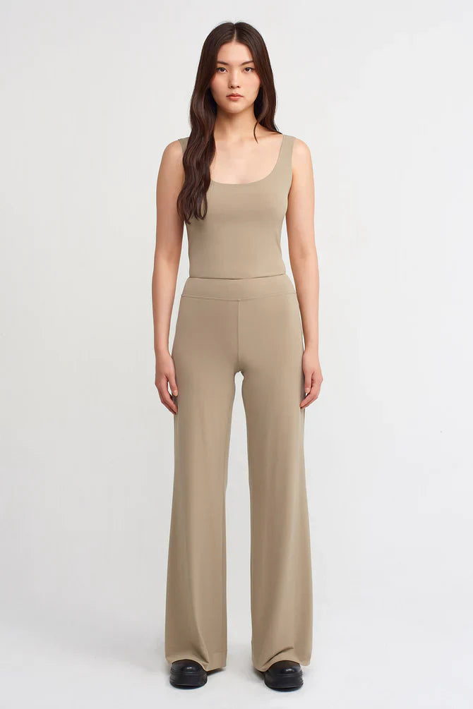 Nu Elasticated Waist Trousers Bronze