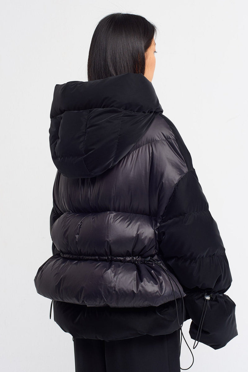 Nu Quilted Jacket With Hood Black