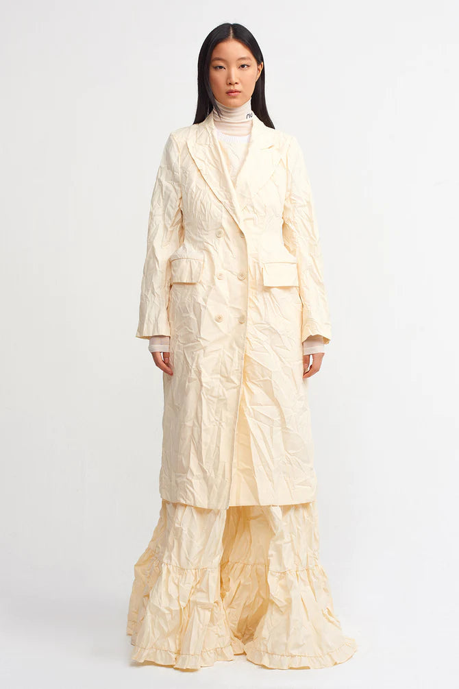 Nu Crease Midi Trench Coat Natural