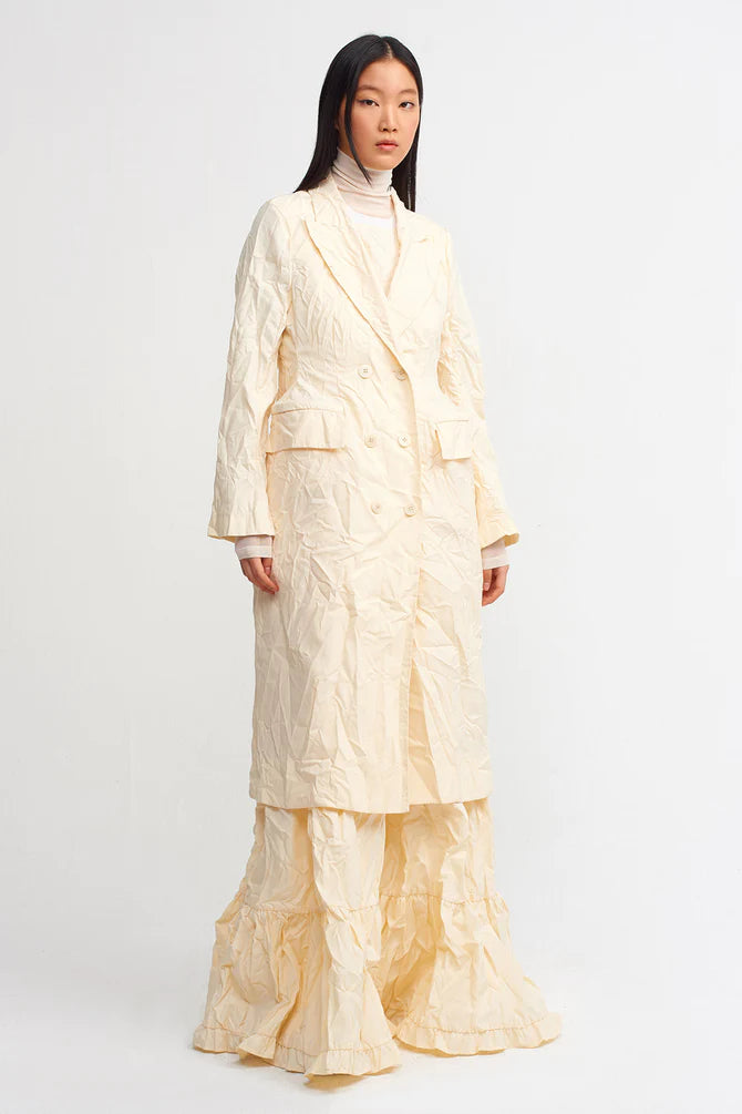 Nu Crease Midi Trench Coat Natural