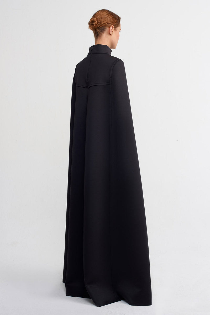 Nu Cape Effect Maxi Dress Black