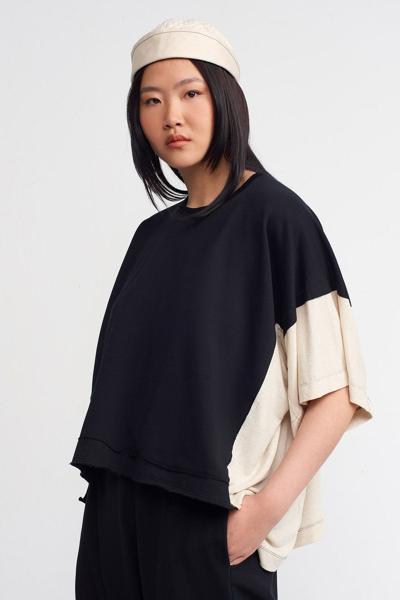 Nu Double-Fabric T-Shirt Natural/Black