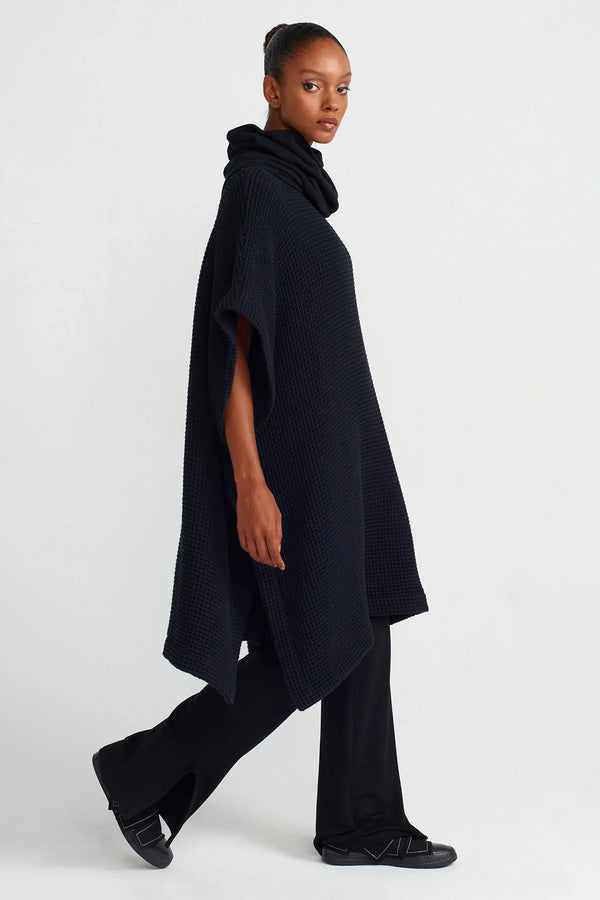 Nu Turtleneck Poncho Blouse Black