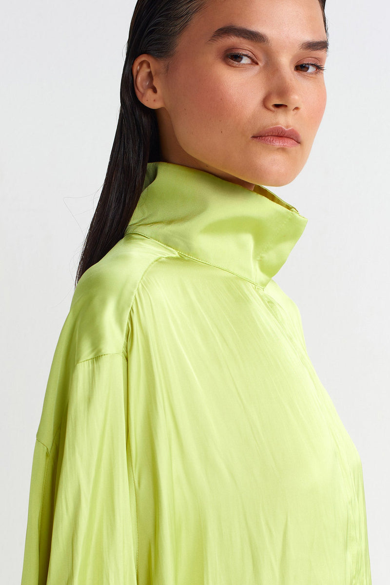 Nu Satin Shirt Lime