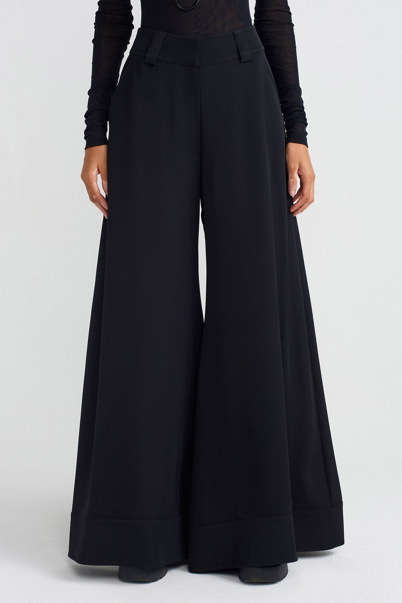 Nu Black Wide-Leg Trousers Black