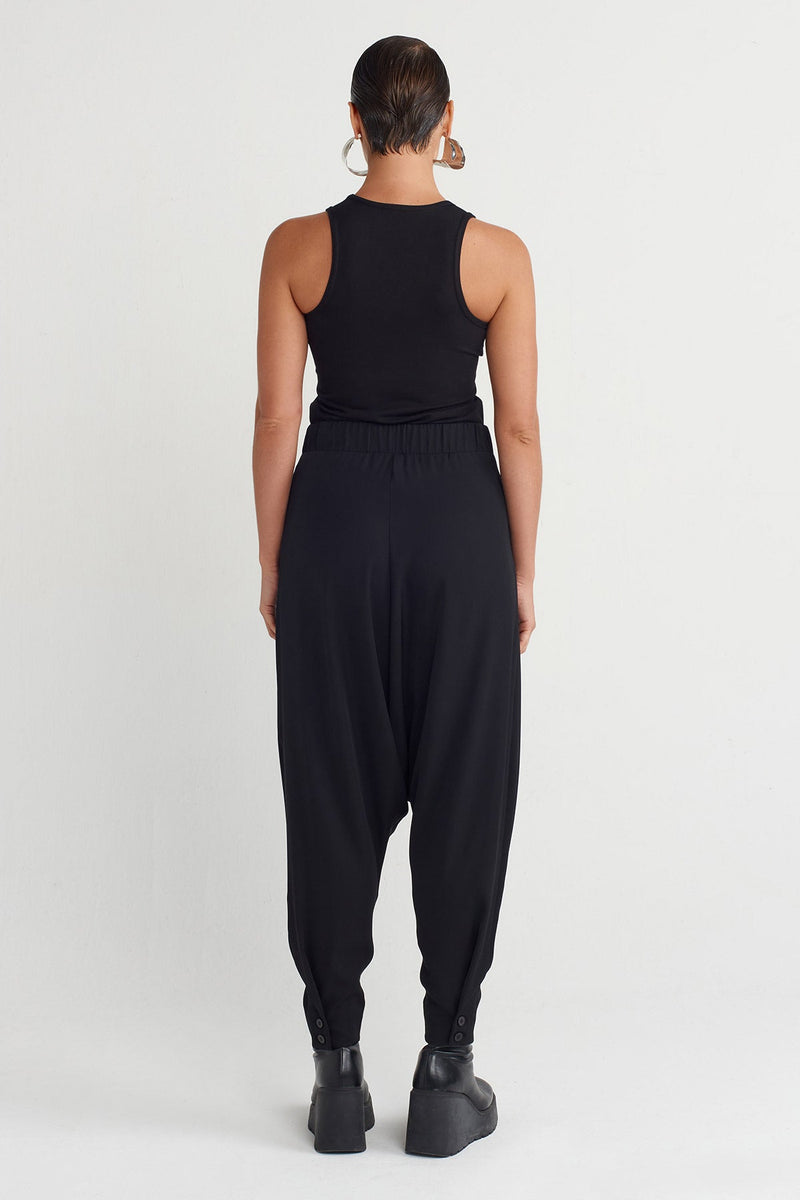 Nu High-Waisted Harem Pants Black