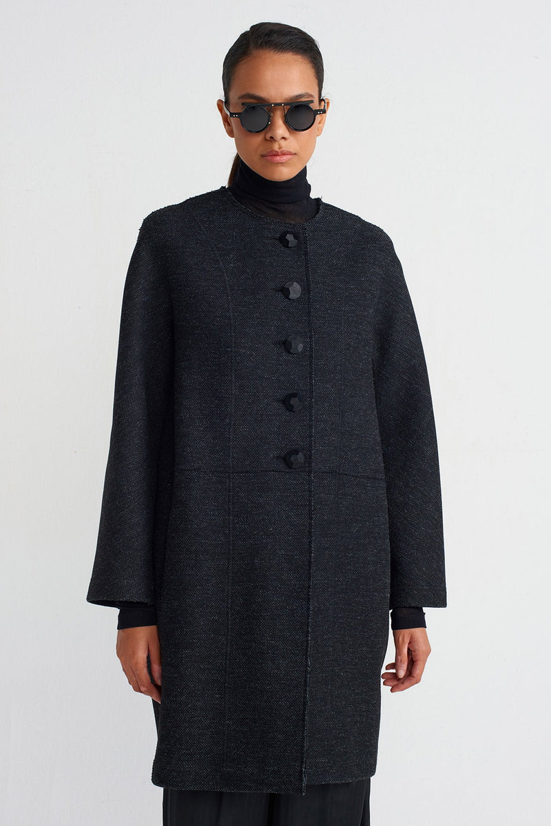 Nu Chic Tweed Coat Black/White