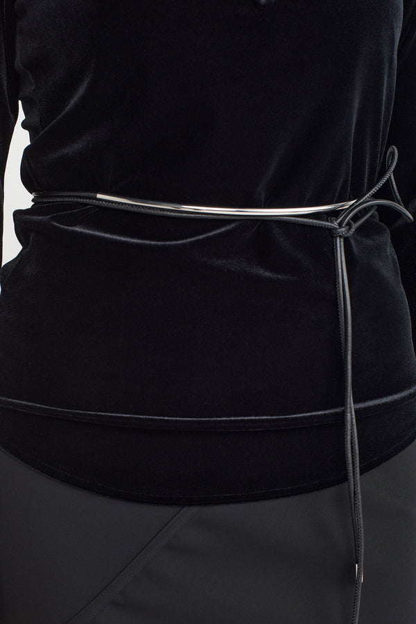 Nu Metal Detailed Rope Belt Black/W/Silver