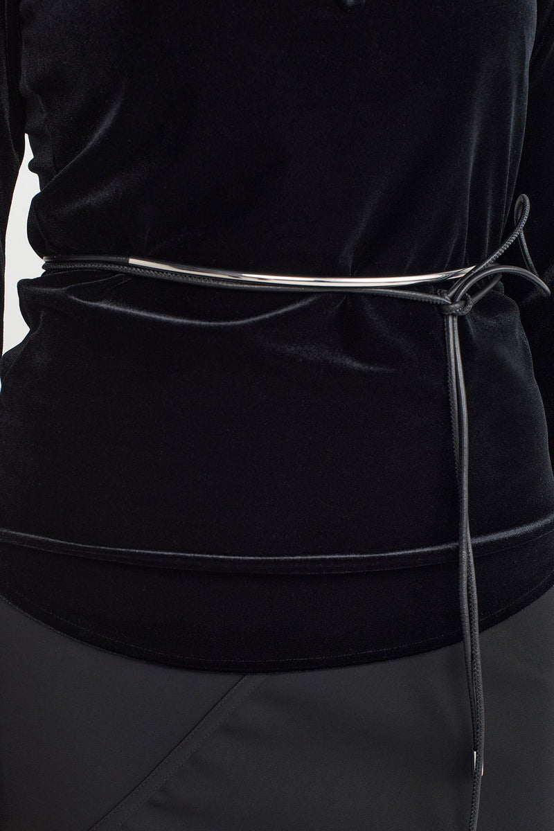 Nu Metal Detailed Rope Belt Black/W/Silver