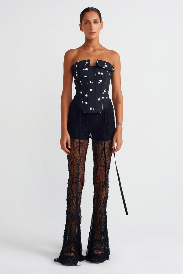 Nu Corset Strapless Top Black