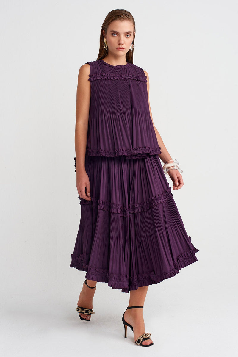 Nu Sleeveless Taffeta Blouse  Violet