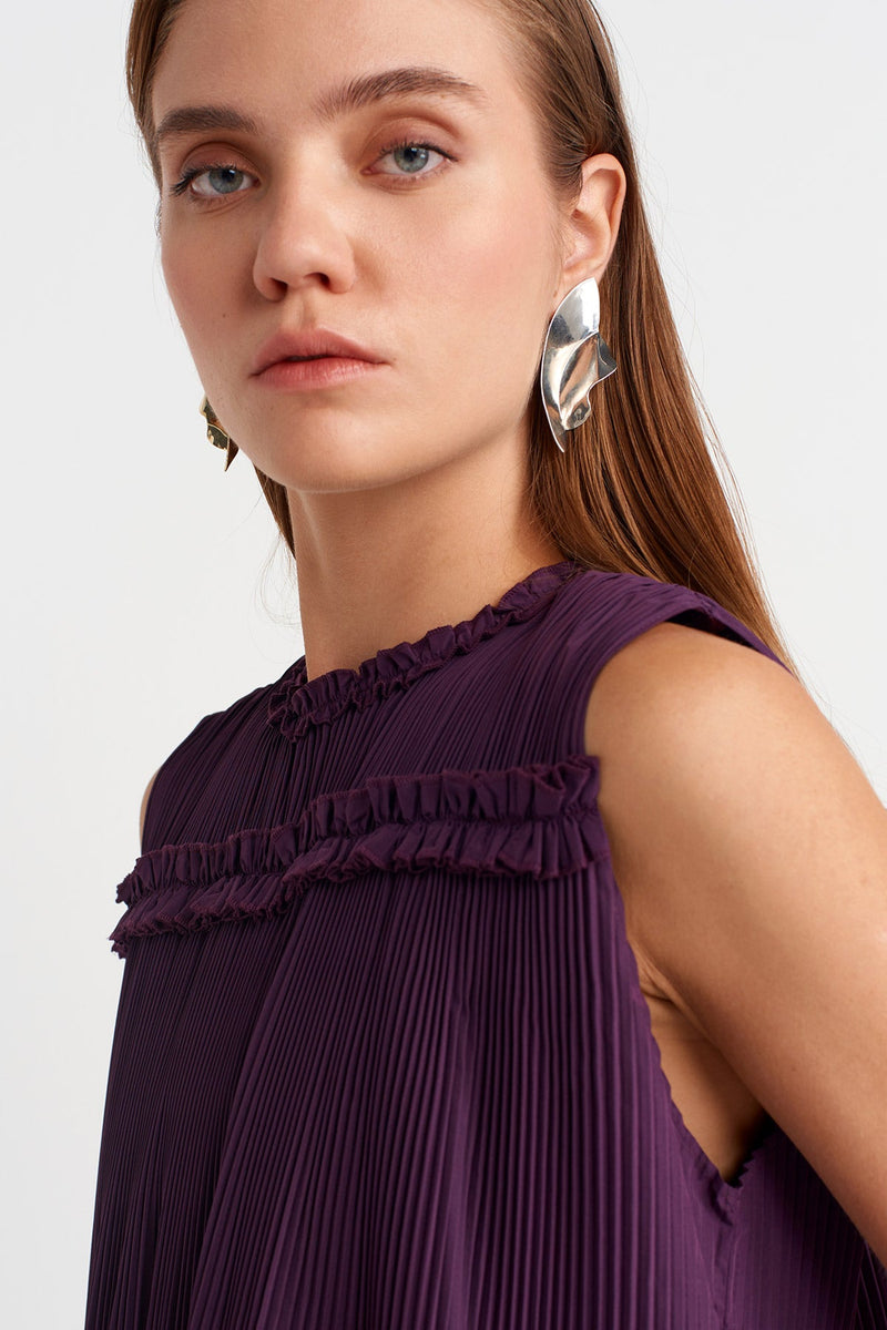 Nu Sleeveless Taffeta Blouse  Violet
