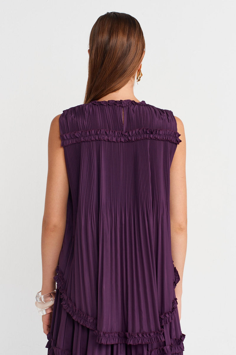 Nu Sleeveless Taffeta Blouse  Violet