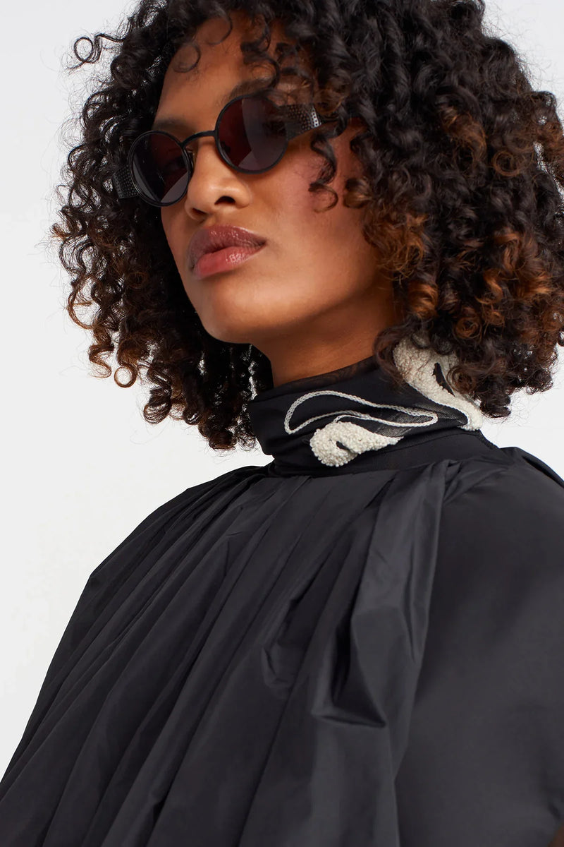 Nu Taffeta Balloon Blouse Black
