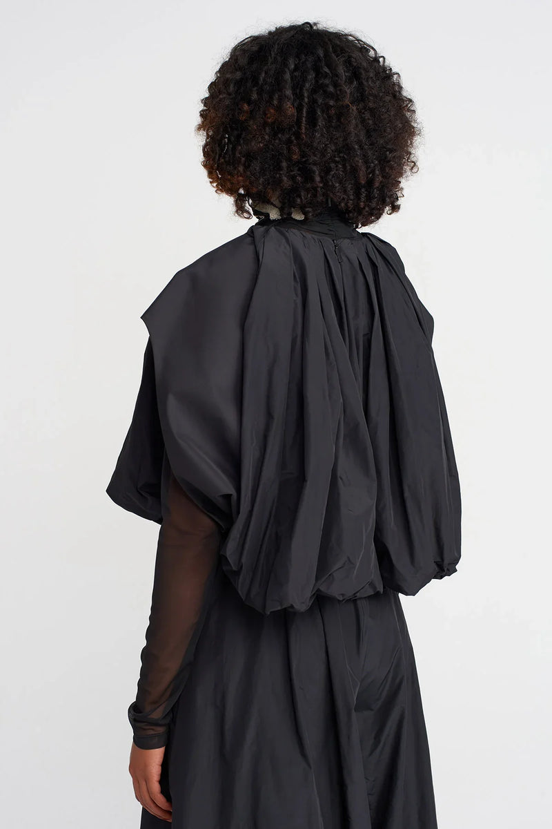 Nu Taffeta Balloon Blouse Black