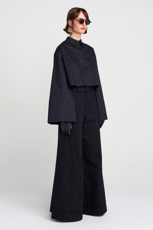 Nu Wide Crop Shirt Black