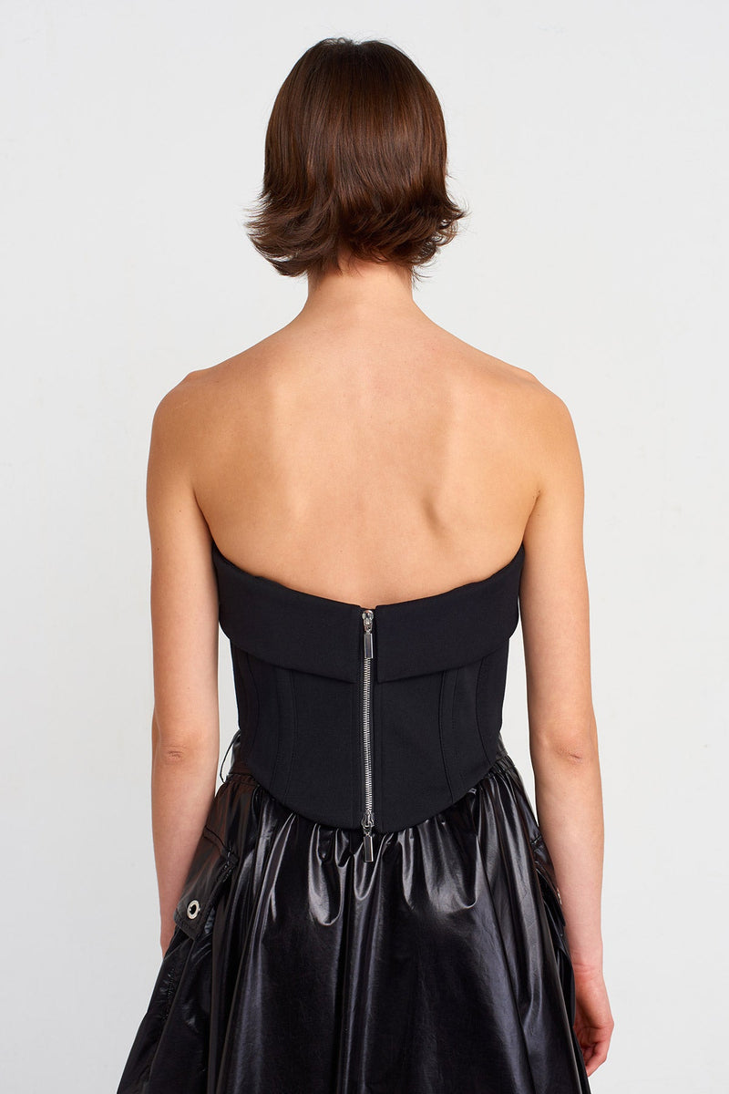 Nu Strapless Corset Bustier Black