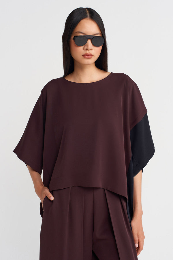 Nu Color Block T-Shirt Eggplant
