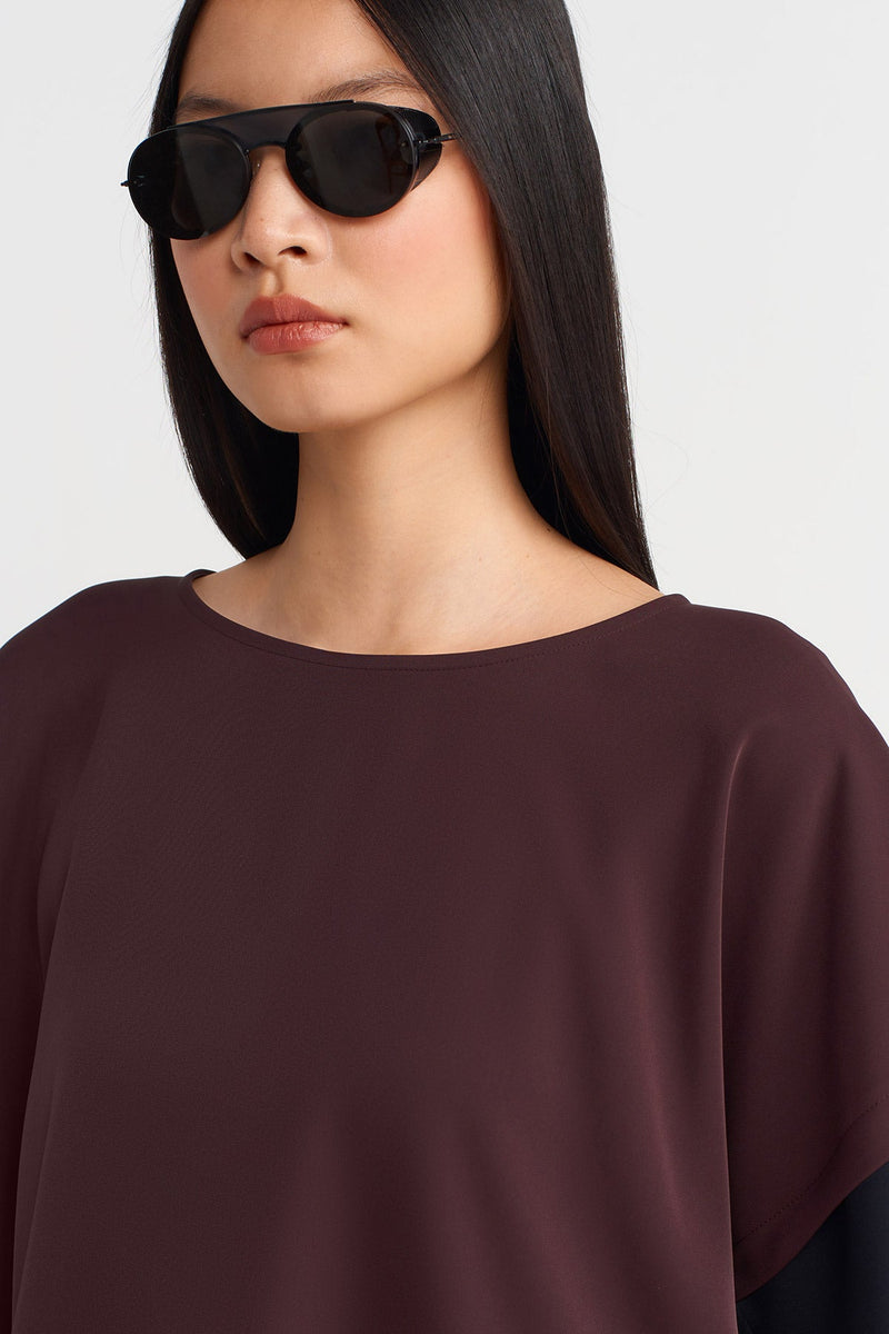 Nu Color Block T-Shirt Eggplant