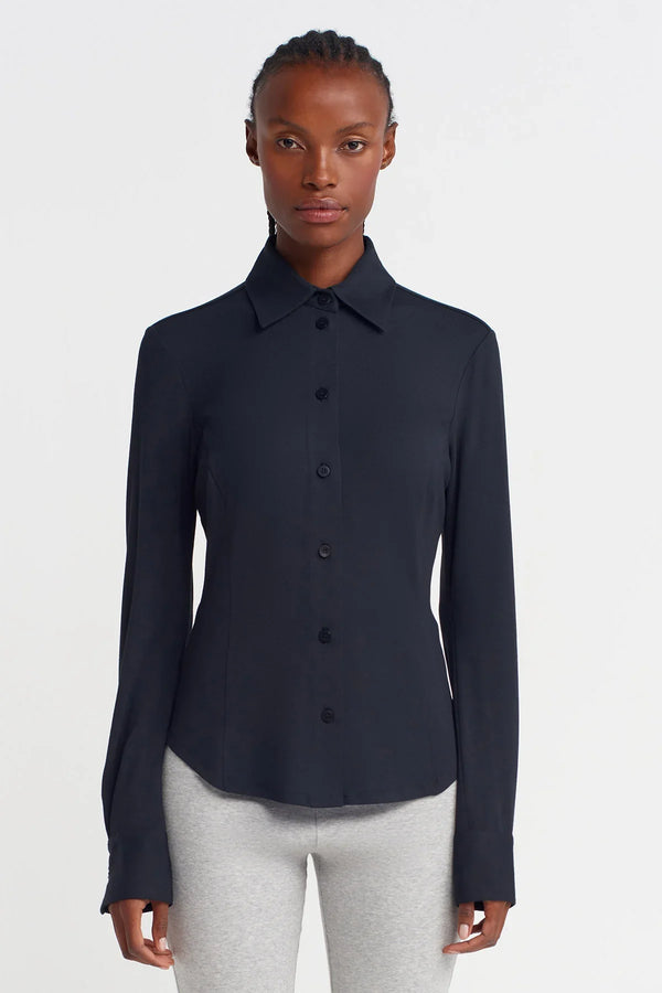 Nu Relaxed Fit Shirt With Waist Shaping Black